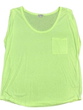 Gap Neon Yellow Sugar Cane Sleeveless Semi Sheer Pocket Top L